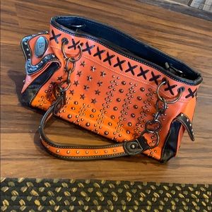 Orange Studded Purse